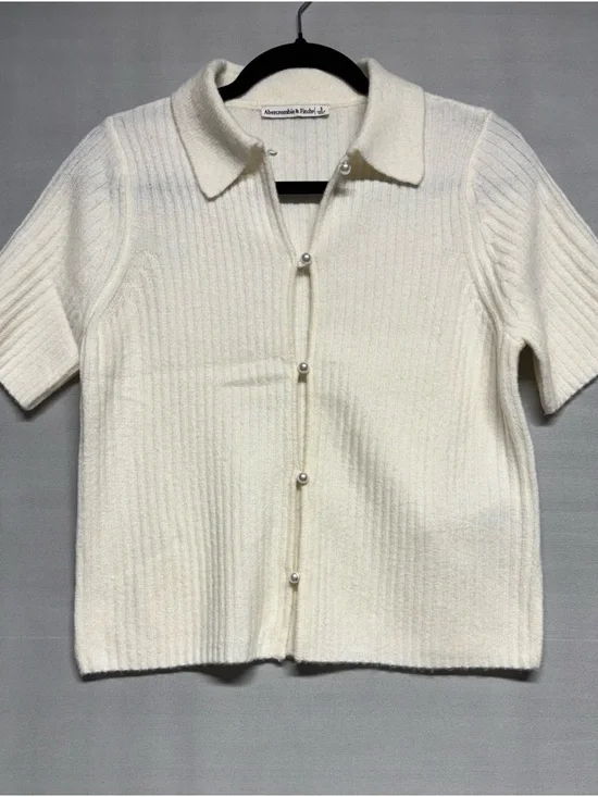 ✨ Abercrombie & Fitch Short Sleeve Knit Cardigan – Size S - Picture 3 of 12